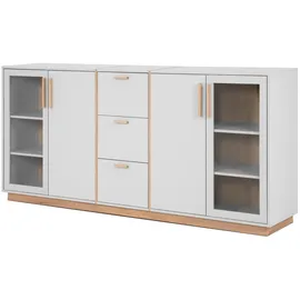 furn.design Sideboard Grau, und Hickory Walnuss, 204 cm Viel Stauraum Hanno