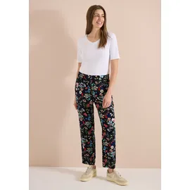 Cecil Florale Loose Fit Hose Blau 52