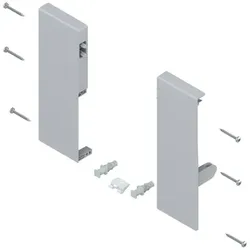 TANDEMBOX Fronthalter, Höhe C, für Innenauszug mit 1-fach Reling, links/rechts, für TANDEMBOX antaro, weissgrau