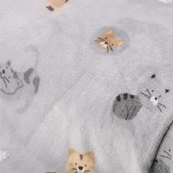 Wellness-Fleece "Katzen", hellgrau-color