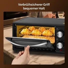 Woltu Minibackofen 10 Liter Schwarz