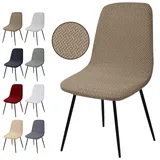 Stuhlhussen 4er Set, Stretch Stuhlbezug Jacquard Esszimmerstühlhussen Universal Stuhlhussen Abnehmbarer Waschbarer Stuhlabdeckung für Esszimmer,Hotel,Bankett,Hochzeit,Partys Deko(T-Kamel,4er Set)
