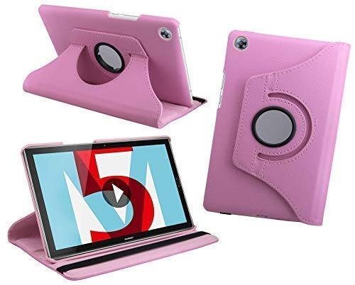 cofi1453 Schutz Tasche Hülle kompatibel mit Huawei MediaPad M5 10,8 Zoll Tabletschale Bumper Cover Case Etui Rotierbar mit Ständer in Rosa