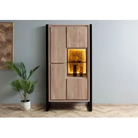 MASSIVMOEBEL24.DE Vitrine 95 x 40 x 180 cm Beige
