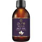 Pure World Natürliches MCT-Kokosöl, 250 ml, 100 % rein und unverdünnt. Hochwertiges Kokosöl. Natürlich C8 & C10 vegan...