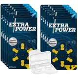 60x Extra Power Gr. 10Blister Hörgerätebatterien PR70 + Box