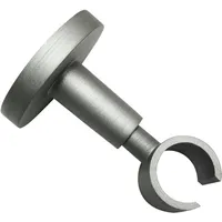 GARDINIA Deckenträger für Gardinenstange, Mit Metallmontageplatte, 1-läufig, Offen, Inkl. Aller Montage-Teile, Serie Kira, Ø 19 mm, Silber