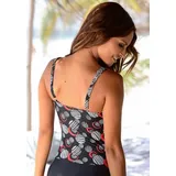 LASCANA Badeanzug Damen Schwarz/Mehrfarbig 52 Cup E