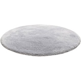 Homie Living Badematte Porto Azzurro, Höhe 30 mm, rutschhemmend beschichtet, fußbodenheizungsgeeignet, schnell trocknend, Polyester, rund, Badteppich, uni, rechteckig & rund, waschbar, Badezimmerteppich grau rund | Ø 90 cm x 30 mm