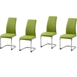 Hti-Living HTI-Line Schwingstuhl 4er Set PU grün SallyC