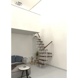Minka Raumspartreppe Joker Turn 180° Walnuss Weiß Raumhöhe bis 304 cm