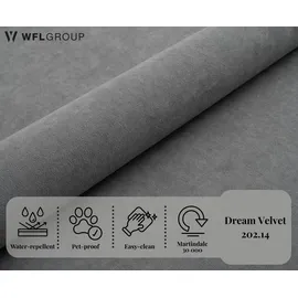 WFL GROUP Polsterbett 120x200 mit Bettkasten und Lattenrost – Grau Bett mit hohem Kopfteil, Boucle oder Samt Stoff - Modernes Doppelbett mit Stauraum – B... - Grau