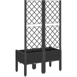 vidaXL Pflanzkübel mit Rankgitter 80 x 40 x 142 cm Schwarz