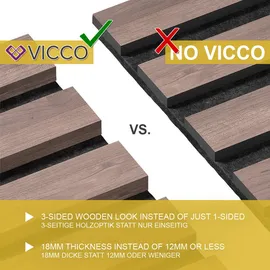 Vicco Wandpaneele Akustik Nussbaum 8 St. 60 x 30 x 2 cm