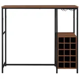 [en.casa] Bartisch Trøndelag 120x40x105 cm mit Weinregal für 15 Flaschen