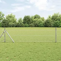 vidaXL Hexagonzaun 0,4 x 50 m Silber/Verzinkter Stahl