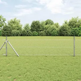 vidaXL Hexagonzaun 0,4 x 50 m Silber/Verzinkter Stahl