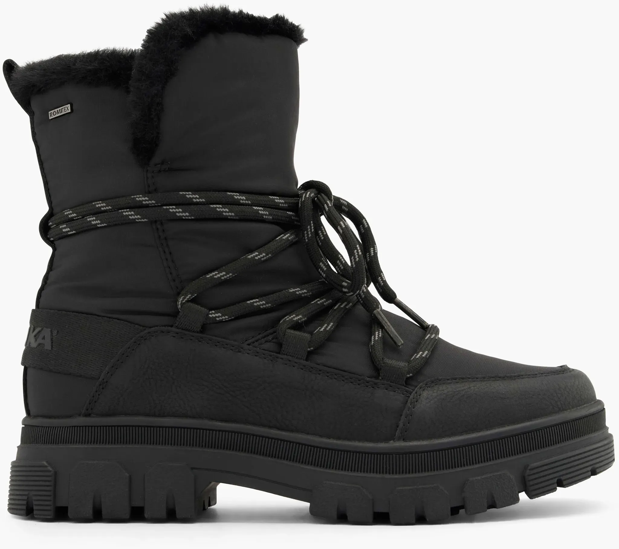 Romika Schnürboots Schwarz, Damen, Größe: 37, Material: Fell/Textil - Romika Schnürboots Schwarz, Damen, Größe: 37, Material: Fell/Textil - woman - Schwarz