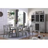 aea Designer Möbel Holz Tisch Sitz Ess Zimmer 6x Stühle 7tlg. Set Garnitur Gruppe