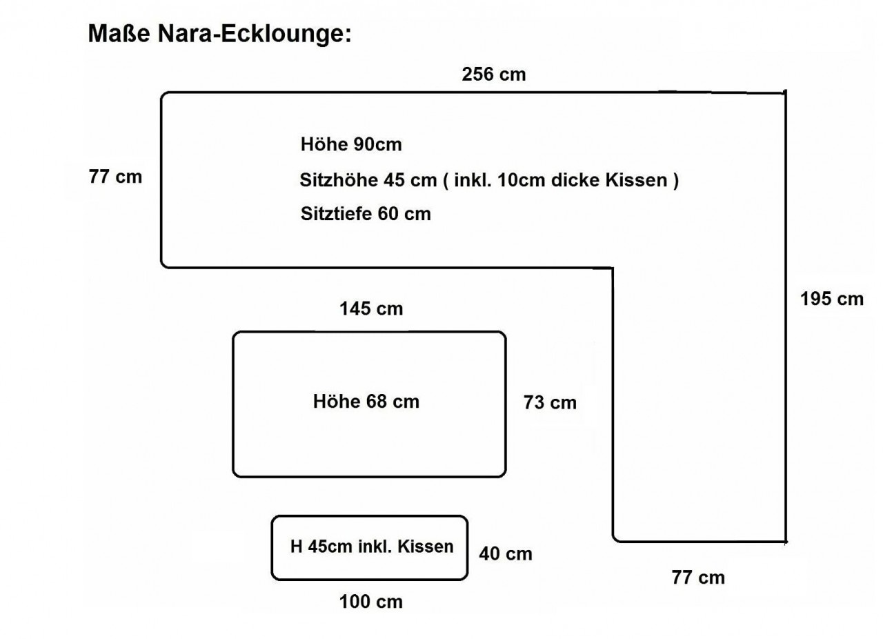 Gardissimo NARA Ecklounge Gartenmöbel Sitzgruppe Holzoptik grau rechts