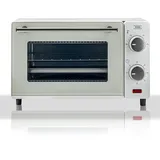 Minibackofen 10 l Weiß Metall Glas 100 - 230 °C Timer Grillrost Backblech 650 W