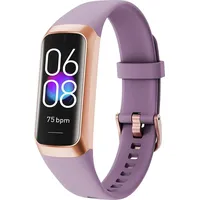 Smartwatch Damen Kinder mit Blutdruckmessung Sportuhr Fitness Armbanduhr Pulsuhr Laufuhr Tracker Schrittzähler ohne App und Handy Android iOS - Violett