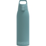 Sigg - Isolierte Trinkflasche - Shield Therm One Morning Blue - Für kohlensäurehaltige Getränke geeignet - Auslaufsicher - Spülmaschinenfest - BPA-frei - 90% recycelter Edelstahl - Blau - 1L