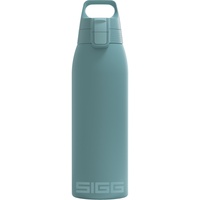 Sigg - Isolierte Trinkflasche - Shield Therm One Morning Blue - Für kohlensäurehaltige Getränke geeignet - Auslaufsicher - Spülmaschinenfest - BPA-frei - 90% recycelter Edelstahl - Blau - 1L