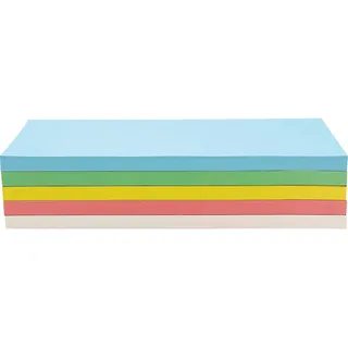 Magnetoplan Kommunikationskarten selbstklebend, 250 Stück, 5-farbig sotiert, Rechtecke 95 x 200 mm