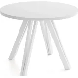 ESSTISCH Ravero runder ausziehbarer, Weiß 100/100/77 cm