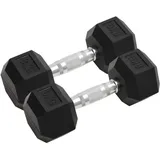 vidaXL Kurzhantel 2 Stk. 16 kg Gusseisen schwarz