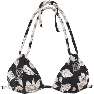 S.Oliver Triangel-Bikini-Top Damen schwarz-creme Gr.36 Cup A/B