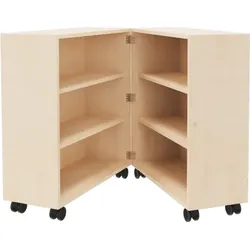 Bücherwagen mit 4 Einlegeböden, zusammenklappbar, fahrbar