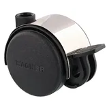 WAGNER Design Möbelrolle/Doppelrolle - HART - Durchmesser Ø 40 mm, schwarz/chrom, Feststeller, Tragkraft 35 kg- 01152601