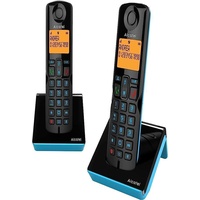 ALCATEL S280 Duo Schwarz und Blau, Schnurloses Telefon mit zusätzlichem Mobilteil Plus erweiterter Anrufblockierung