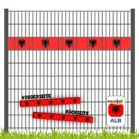 zaunzu Sichtschutzstreifen Fanartikel Albanien für Doppelstabmatten Akzentstreifen