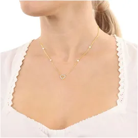 Amor Kette mit Anhänger Herz pink/Silber 925