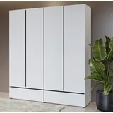 INOSIGN Drehtürenschrank »Cross, moderner griffloser Kleiderschrank«,... Wäscheschrank mit Schublade, Garderobe, Türen weiß