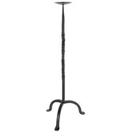 Battle-Merchant - Handgeschmiedeter Kerzenständer ca. 74 cm hoch mit ca. 11 cm Tropfschale - Standkerzenständer für Stumpenkerzen