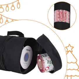 Relaxdays Geschenkpapier Aufbewahrung, 2er Set, 2 extra Fächer, Griffe, HxD: 85 x 17 cm, Geschenkpapiertasche, schwarz