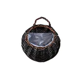 Yeehliny Blumentöpfe aus Rattan, Handgemachte Rattan geflochten Blumentopf zum Aufhängen, Pflanzenkörbe, Korb Geflochten, für Garten, Hochzeit, Hausdekoration, Türdekoration (18x23cm/D)