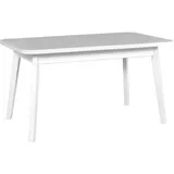 Esstisch NOEMI 6 ausziehbar weiß Massivholz Laminat 140 cm breit 80 cm tief - Weiß