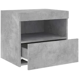 vidaXL Nachttische mit LED-Leuchten 2 Stk. Betongrau 50x40x45 cm