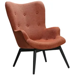 Sessel Kupfer Strukturstoff Relaxsessel Polstersessel Ohrensessel Loungesessel