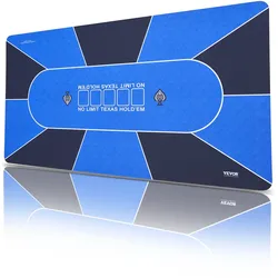 VEVOR Pokertisch Pokerauflage Pokermatte Pokertable Klappbar 180x90cm Blau