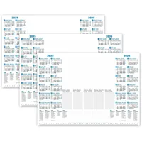 PRIMUS PRINT Schreibtischunterlage Papier DIN A2-2025 & 2026 Jahreskalender - 80g Dickes Naturpapier - Stabiler Papprücken - 25 Blatt - ohne Schutzleiste - Büro und Homeoffice [3er Set]