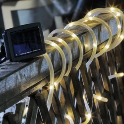LED Solar Lichterschlauch - 50 warmweiße LED - inkl. Erdspieß - Außenbereich - L: 5m
