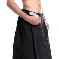 JIAHG Saunakilt Herren, verstellbar Saunahandtuch Duschtuch mit Druckknöpfe, Große Schnelltrockend Saunatuch Saunarock Saunasarong, Frottee Kilt kurzer Schnitt, 70 x 140 cm