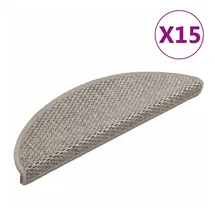 vidaXL Treppenmatten Selbstklebend Sisal-Look 15 Stk. 56x17x3 Silbern