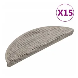 vidaXL Treppenmatten Selbstklebend Sisal-Look 15 Stk. 56x17x3 Silbern